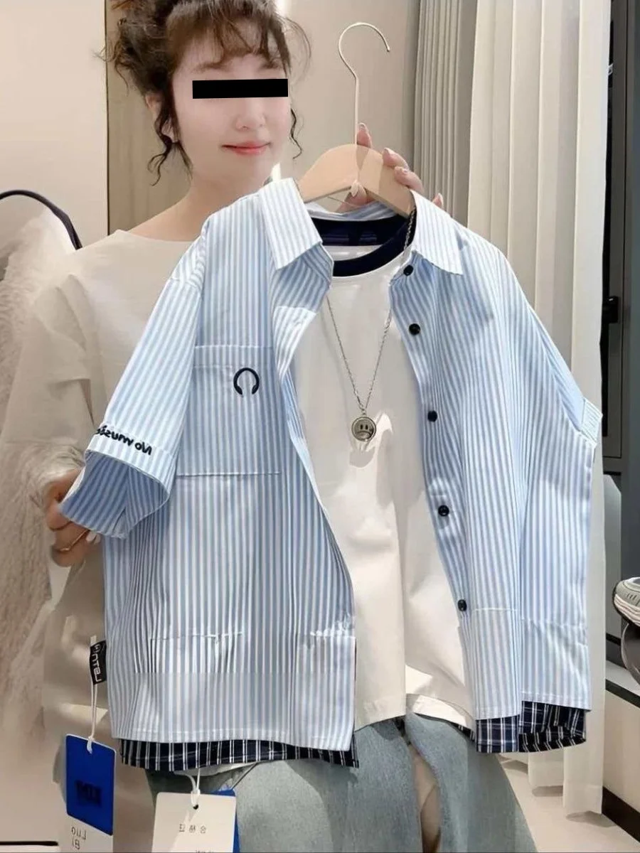 trendy-boys'-striped-short-sleeve-shirt-loose-fit-comfortable-breathable-casual-wear-for-summer-season-skin-friendly-clothing