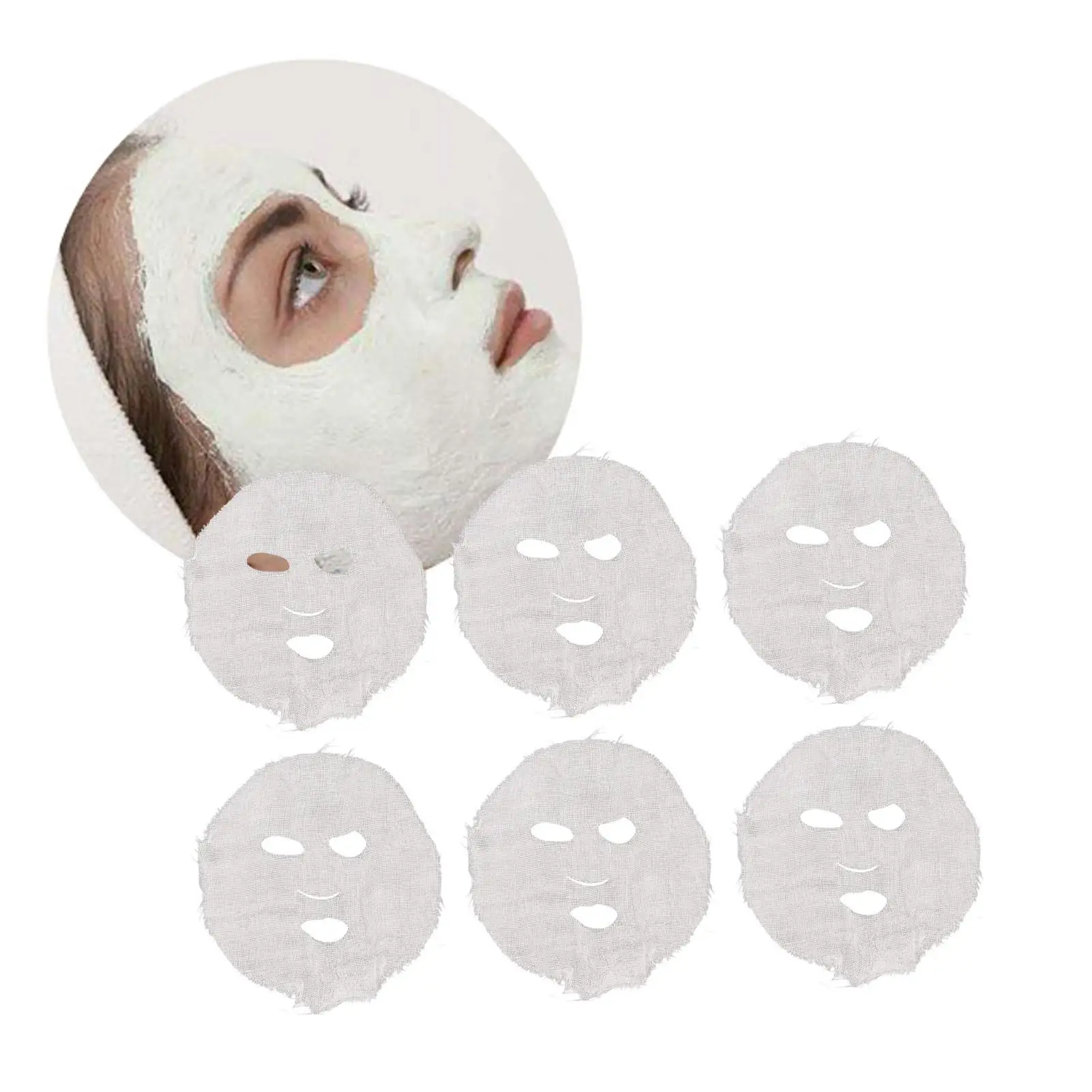 DIY Soft Absorbent Facial Mask Paper Sheets - Precut Thin Gauze for home Use