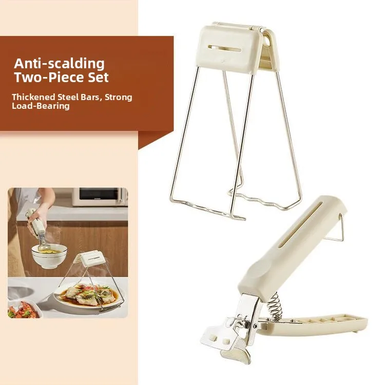 

Non-Slip Clamp Kitchen Utensils Stainl Steel Heat Resistant Soup Bowl Clip Cooking Tool Sted Di Lifter Bowl abber