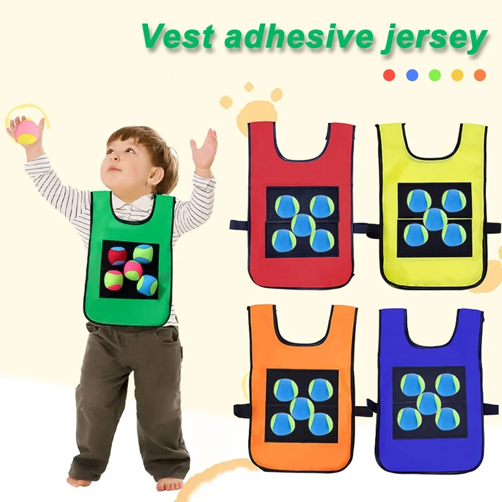 Sticky Ball Vest Toy Children Outdoor Sports Toys Physical Exercise Game Props Parent-child Interaction Safe For Kids Gifts