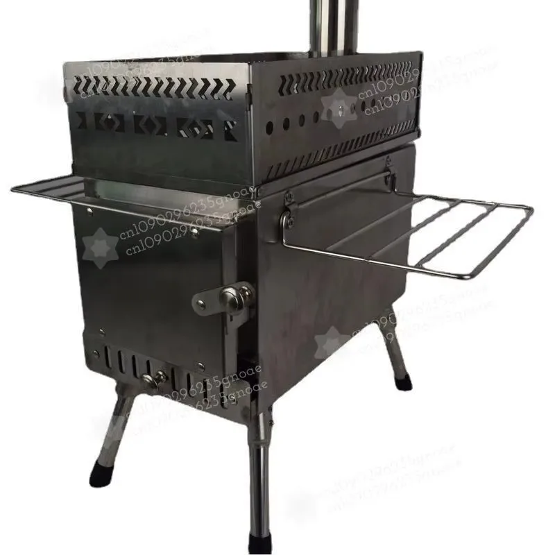 Portable Folding Wood Burning For Outdoor Tent Heating Humidifying Stove With Sauna Stone Baske