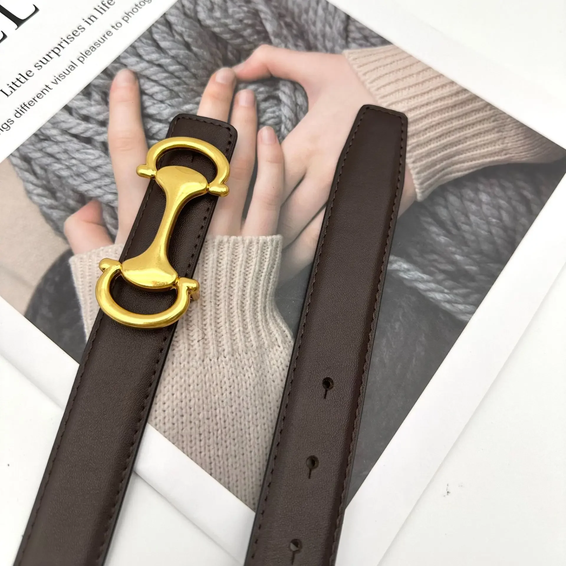 Cinto de couro real simples moda fivela suave cinto feminino coreia decoração todos os jogos terno jeans cinto em estoque