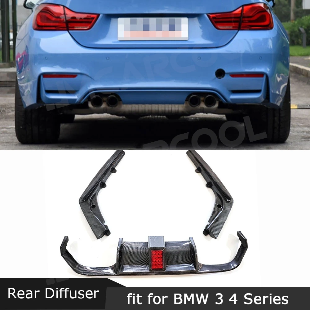 

JMCARCOOL For BMW F80 M3 F82 F83 M4 2014-2019 ABS Rear Diffuser Spoiler Led Light Side Splitter Canards Flaps Body Kits