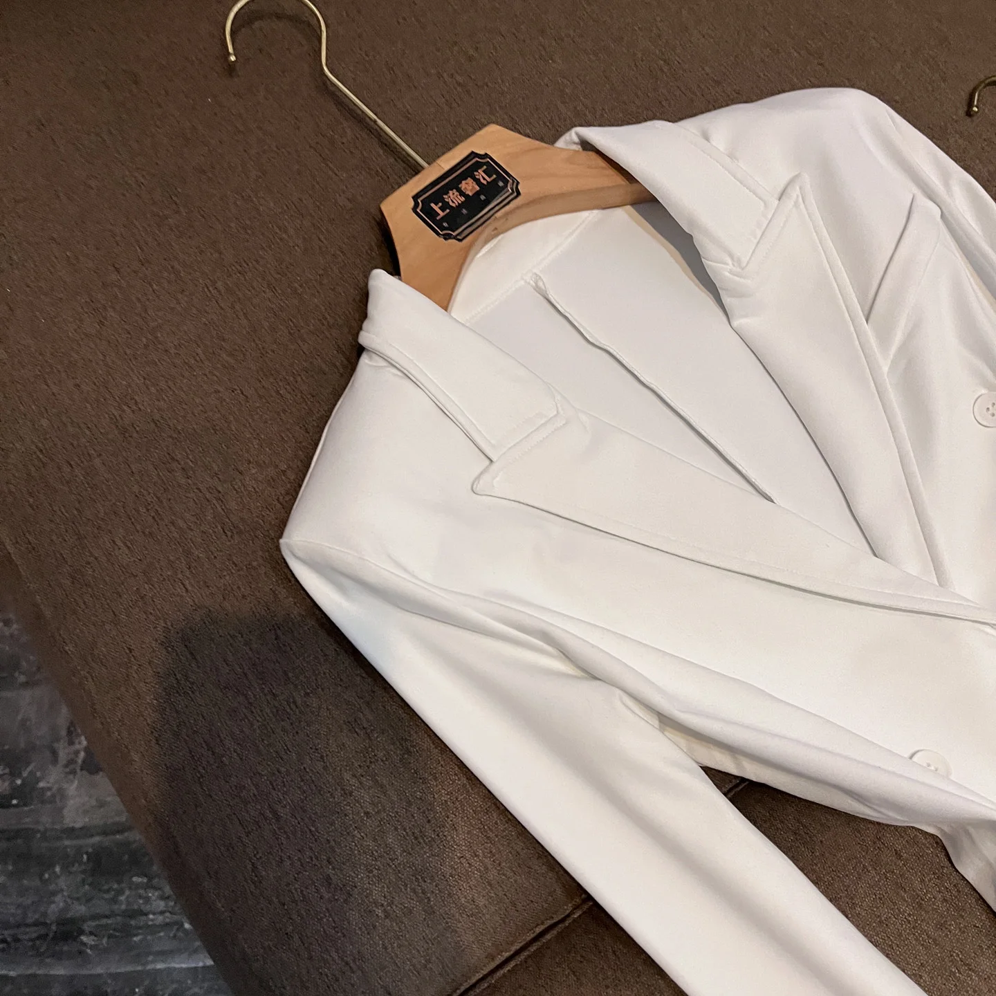 Traje ajustado de punto elástico para mujer, Top de diseño Sle con doble botón, jersey largo de moda para otoño e invierno X745