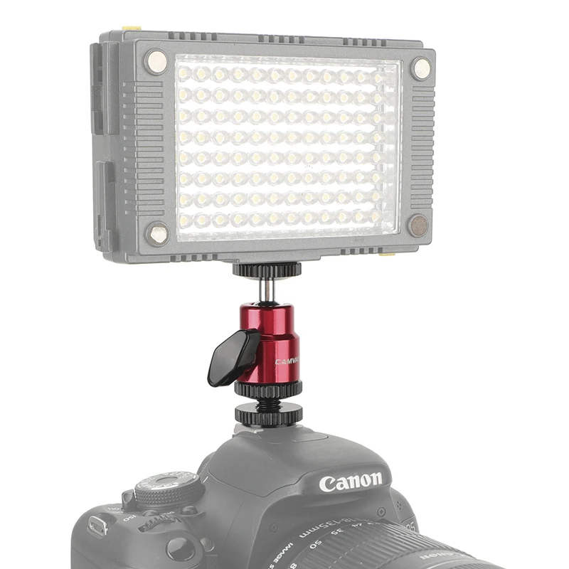 Głowica Mini piłka HDRIG z Adapter do montażu 360 ° (2-pak) do monitora/mikrofonu/ramka do kamery DSLR lampa wideo