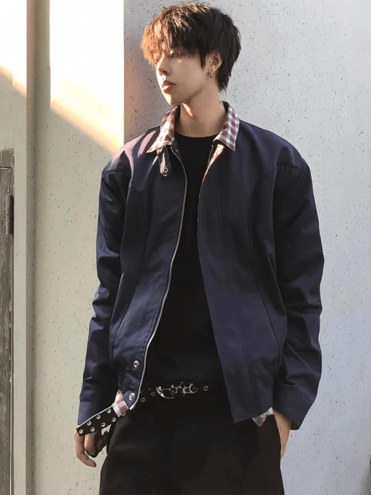 

Мужская куртка Cleanfit Pilot Jaet для весны и осени, в клетку, с элементами пэчворка, Harlandon, повседневная, свободного кроя, из полиэфирного волокна