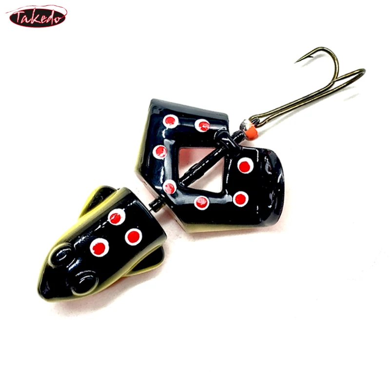 Takedo rl09 isca artificial 75mm 13g topwater sapo conjunta isca dura pesca sapo isca rotativa sapo para pesca com mosca