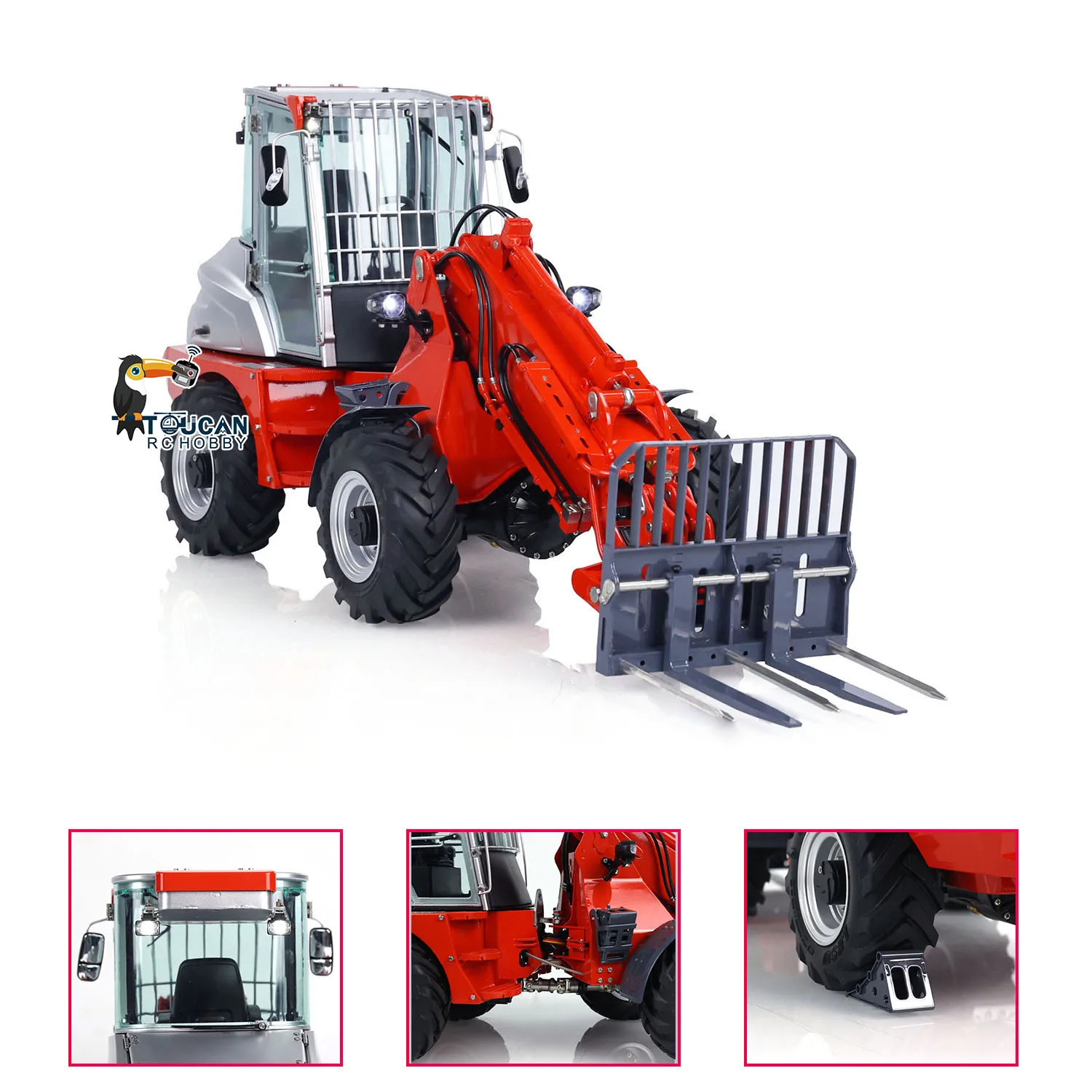 In Stock 1/14 LESU AT1050 Hydraulic RC Telescopic Arm Fork Truck Loader TOUCAN DIY Finished Radio Control Car Model THZH1961