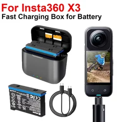 Original Insta360 X3 1800mAh Battery .Amagisn Fast Charging Case USB Type C Charge Box Battery Storage Charger For Insta360 X3