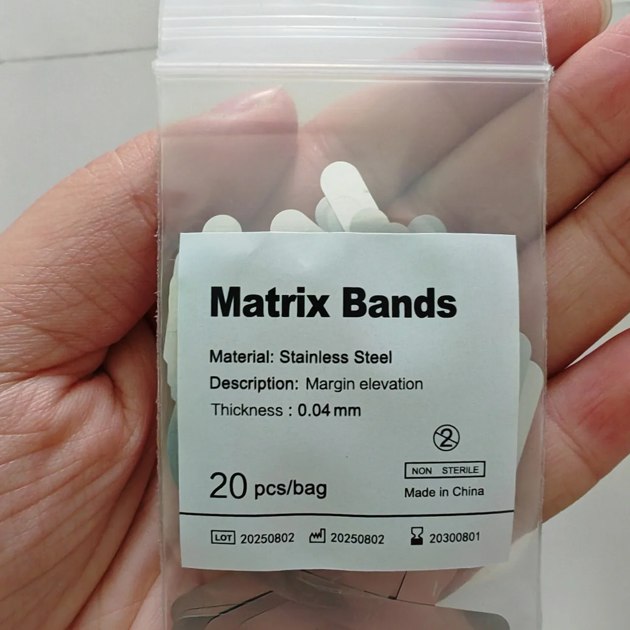 

HBC Dental 1Pack 20pcs Matrix Bands Margin Elevation Large Increased Curvature Sectional Contoured Matrices Dental Restoration