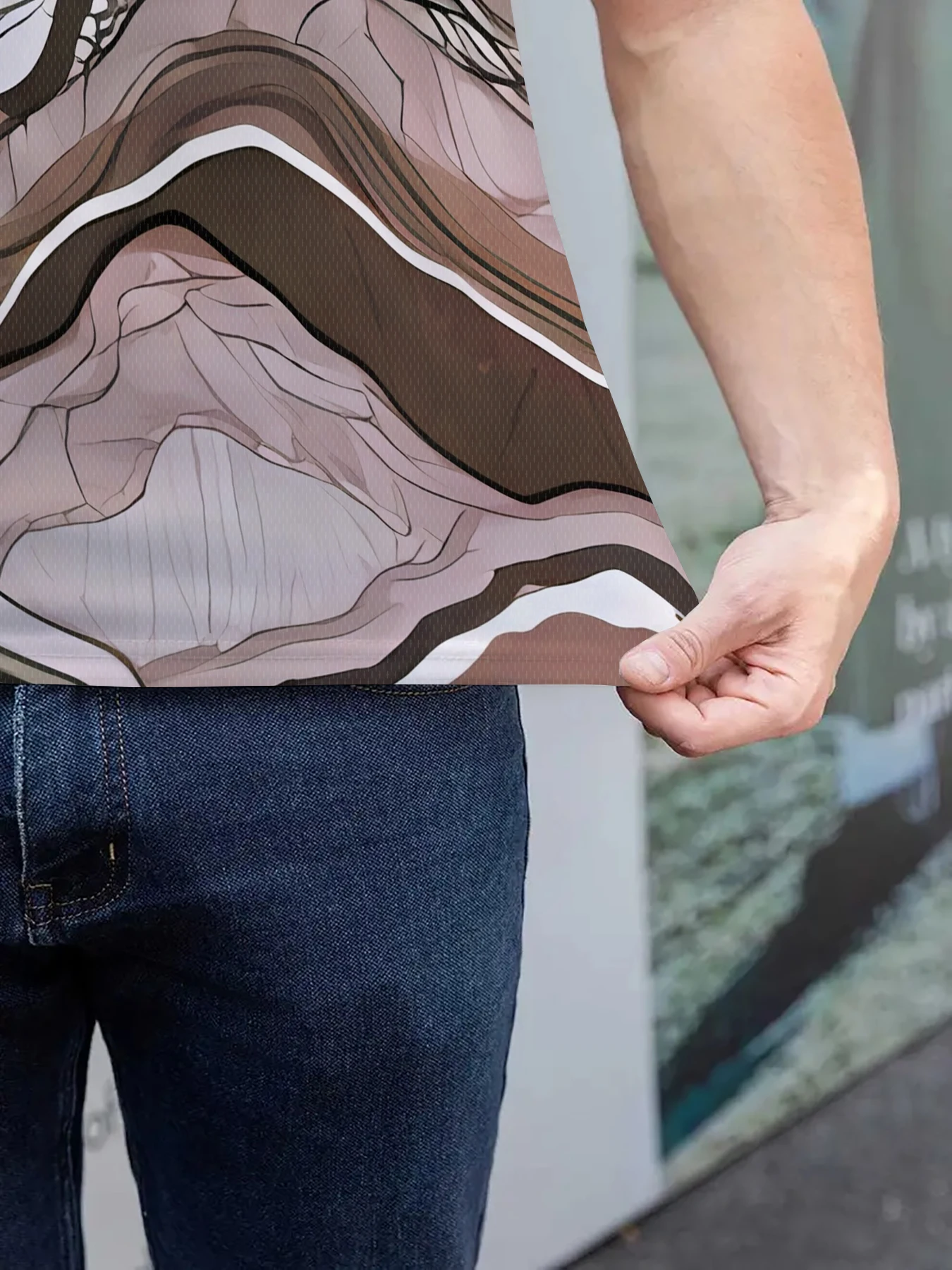 جديد شريط طباعة تي شيرت رجالي الشارع نمط الرجال موضة بنطلون الخريف والشتاء الرجال تي شيرت دافئ وبنطلون مجموعة #4