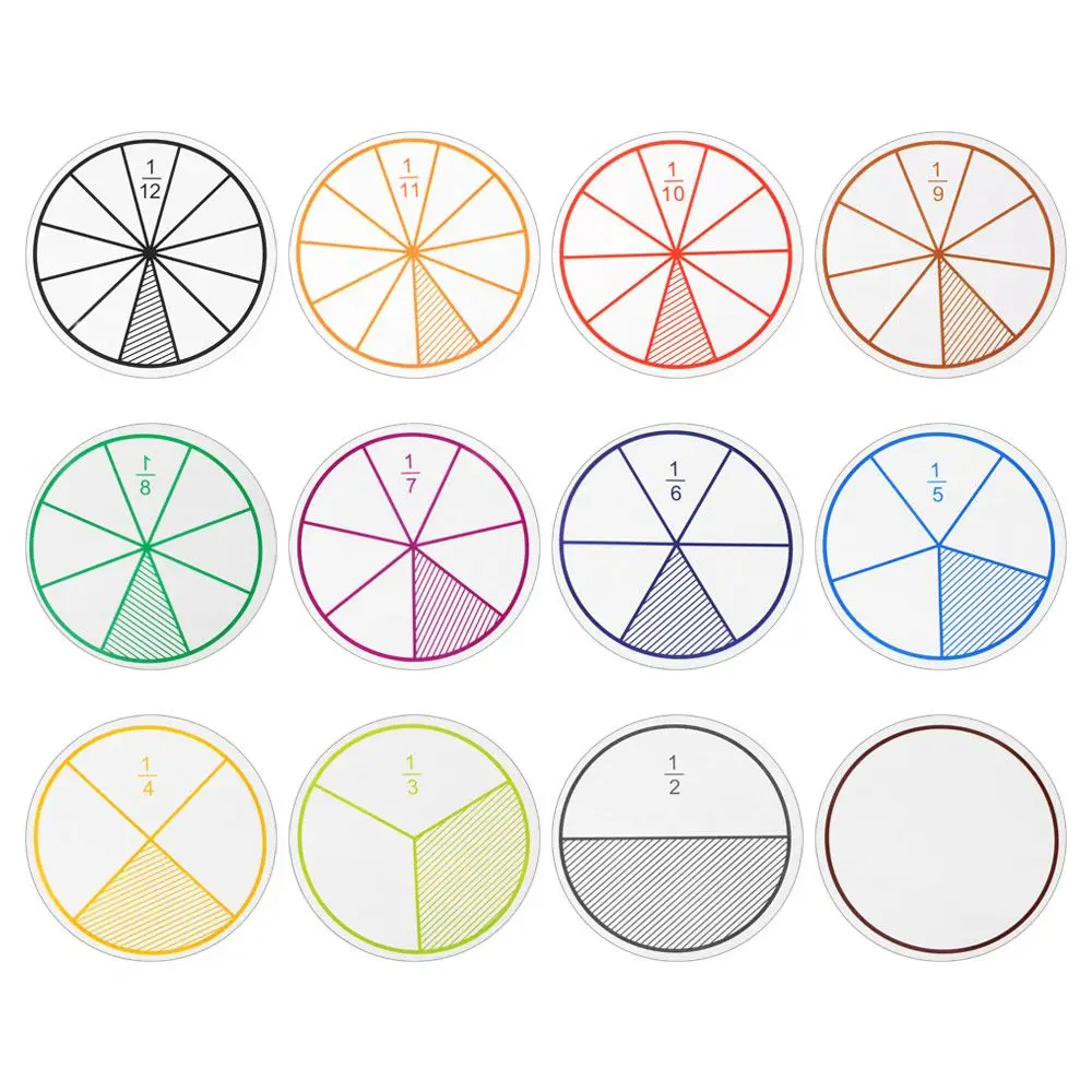 Round Shape Fractions Mathematics Score Question Demonstrator Educational Math Toy Fractions Circles Toy Fractions Instrument