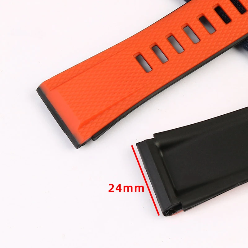 24mm New Rubber Watchband For Casio Strap GA2000 PRG-600 PRW-6600 PRG-650 GA-2000 Waterproof Sports Silicone Bracelet Blue Black