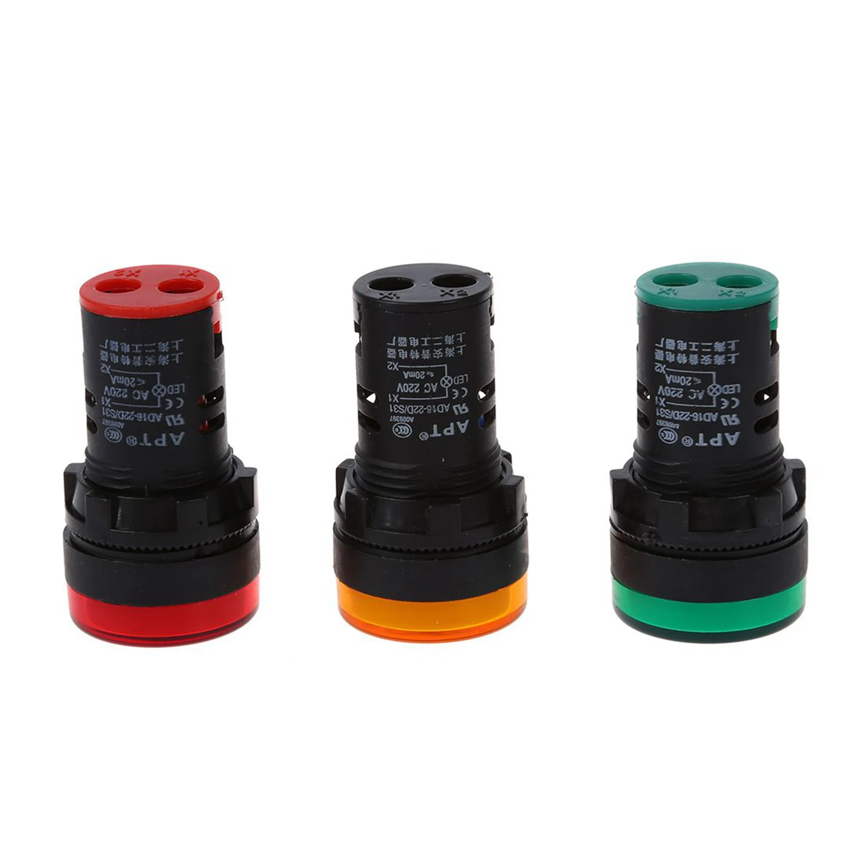 

Красная, жовто-зеленая лампа 22 мм Светодиодная контрольная панель дисплея переменного тока 220 В 9 шт.-ABQU