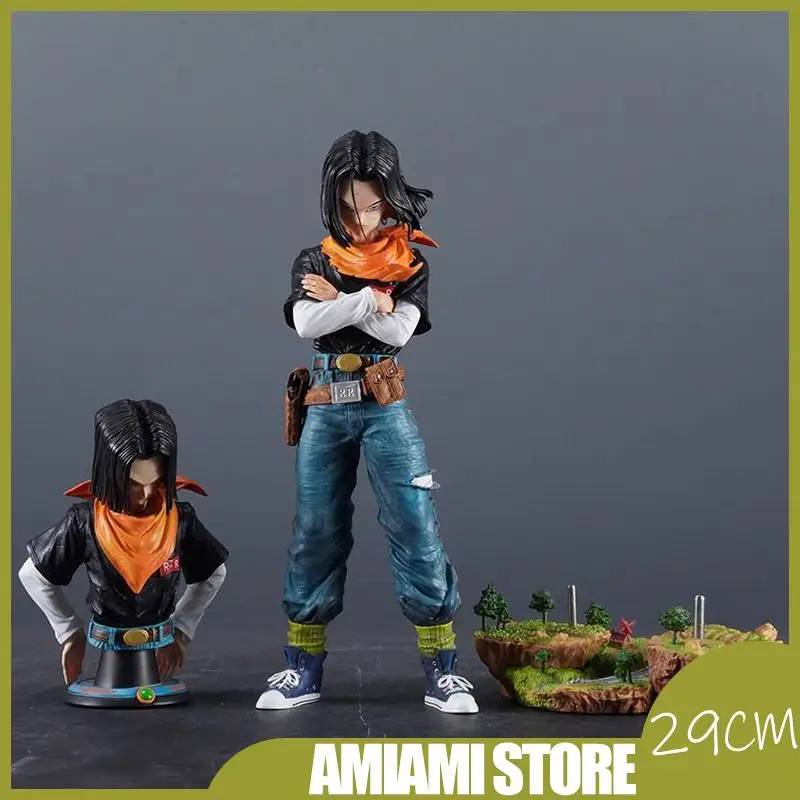 29cm Dragon Ball Android 17 Action Figures Pvc Model Statue Desktop Ornament Decoration Collection Dolls Kids Birthday Gift Toys