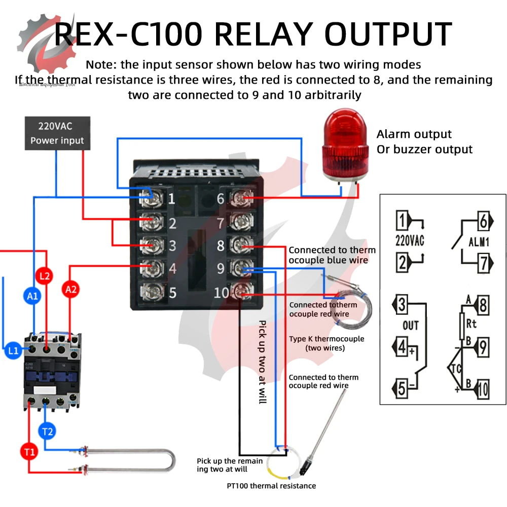 REX-C100 Digital PID Temperature Controller K Thermostat Universal Input Relay Output MAN 220V SSR Output V AN 220V