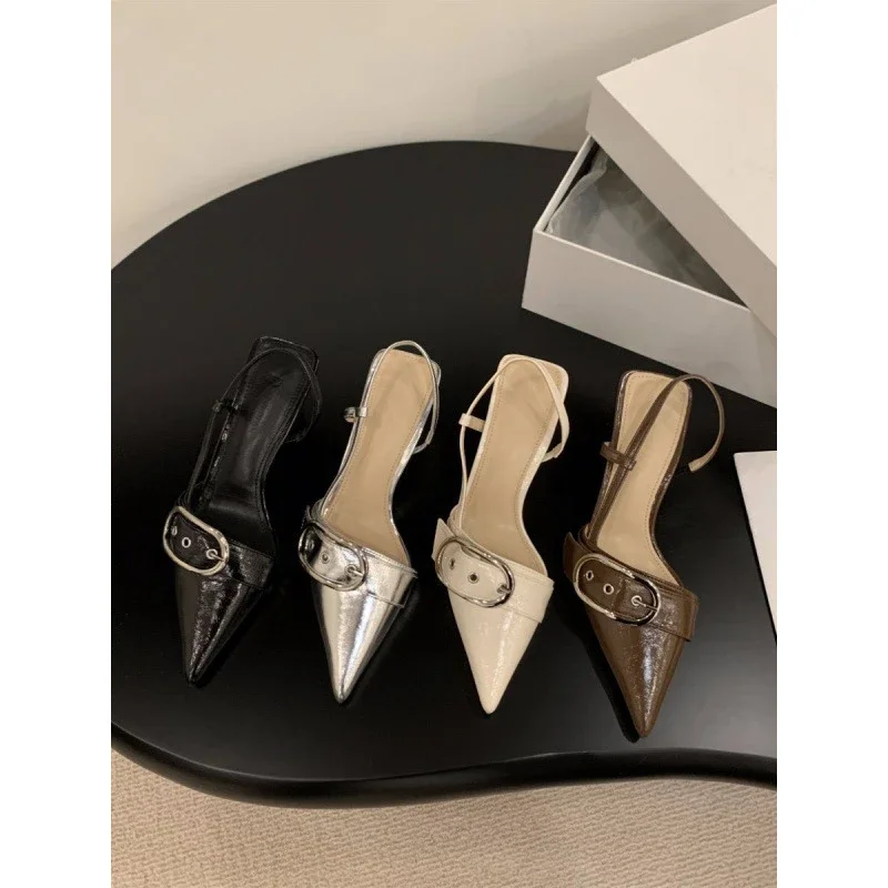 

2024 New Sandals Women Pointed Toe High Heels Shoes Outdoor Elegant Dress Ladies Shoes