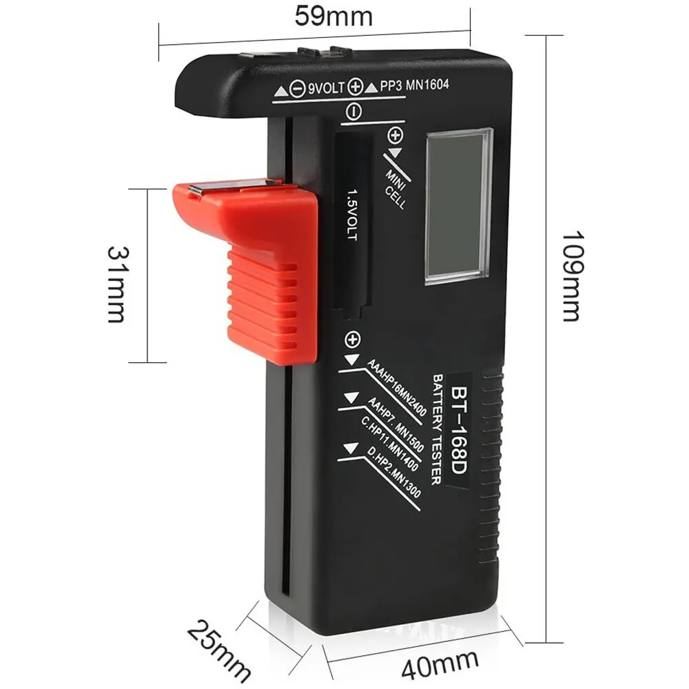 AA AAA Battery Capacity Indicator 18650 Lithium Battery Level Tester Voltage Meter Volt Monitor Detector Storage Box Holder Case