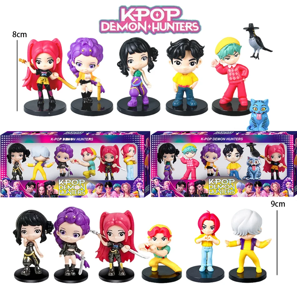 2 styles Kpop Demon Hunter Action Figure box Set Derpy Tiger Rumi Mira Zoey SAJA BOYS Dolls Collectible Fans Christmas Gift