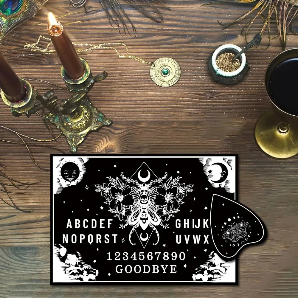 木製振り子ボード、木製トーキングボード（プランシェット付き）、黒のダウジング占いキット、ハンティング製作キット