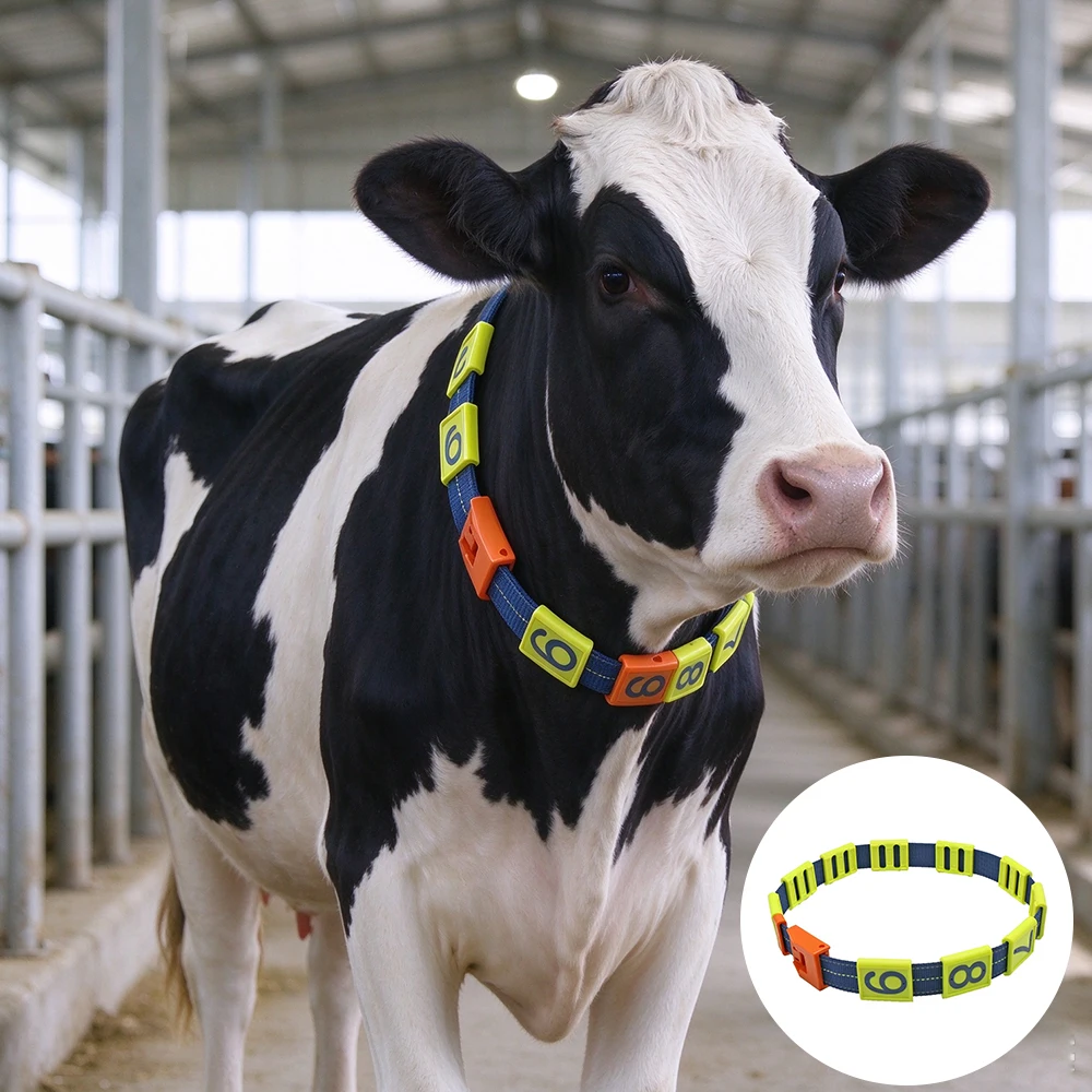1 Pc Reflective Cow Cattle Collar Adjustable Cattle Identification Ring Cow Mark Band Farm Animal Cattle Marking