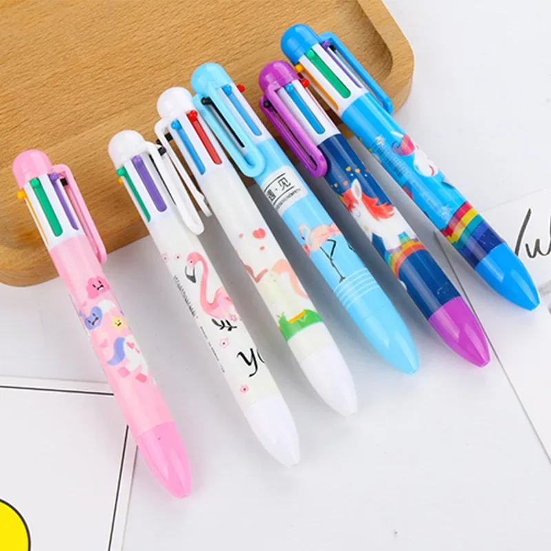 

School Office Supply Ball Pen, Six Color Ball Point Pen, Gift Stationery, Papelaria Escolar, Wholesale