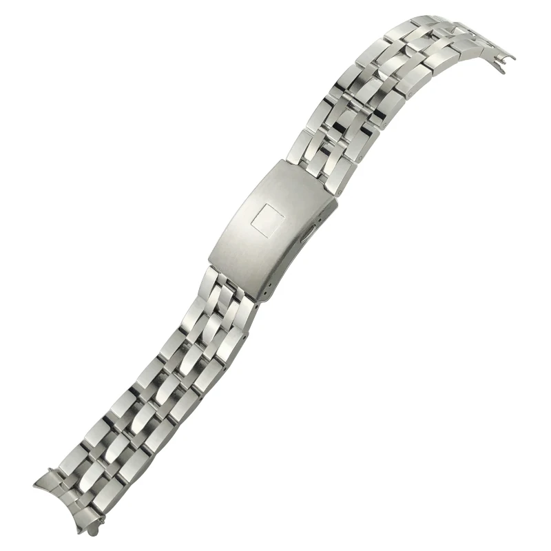 19mm 20mm Stainless Steel Silver Watch Strap for Tissot T 1853 T41 T17 T006 PRC200 T014 Curved End Watchband Butterfly Buckle