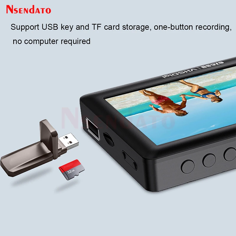 Ezcap180 4.3 "AV مسجل فيديو صندوق التقاط الصوت 1080P من VHS Digi المحمولة Vhs DVD Hi8 كاميرا الفيديو إلى TF بطاقة U القرص