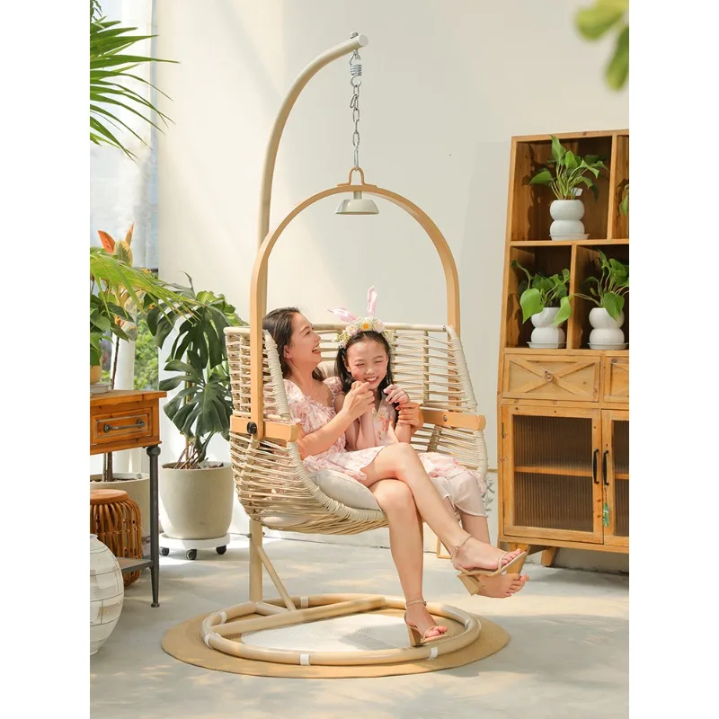 Balcony Swing Hanging Chair Internet celebrity Leisure Hanging Basket Chair Indoor Swing Home Bedroom Single Outdoor Cradle Ratt
