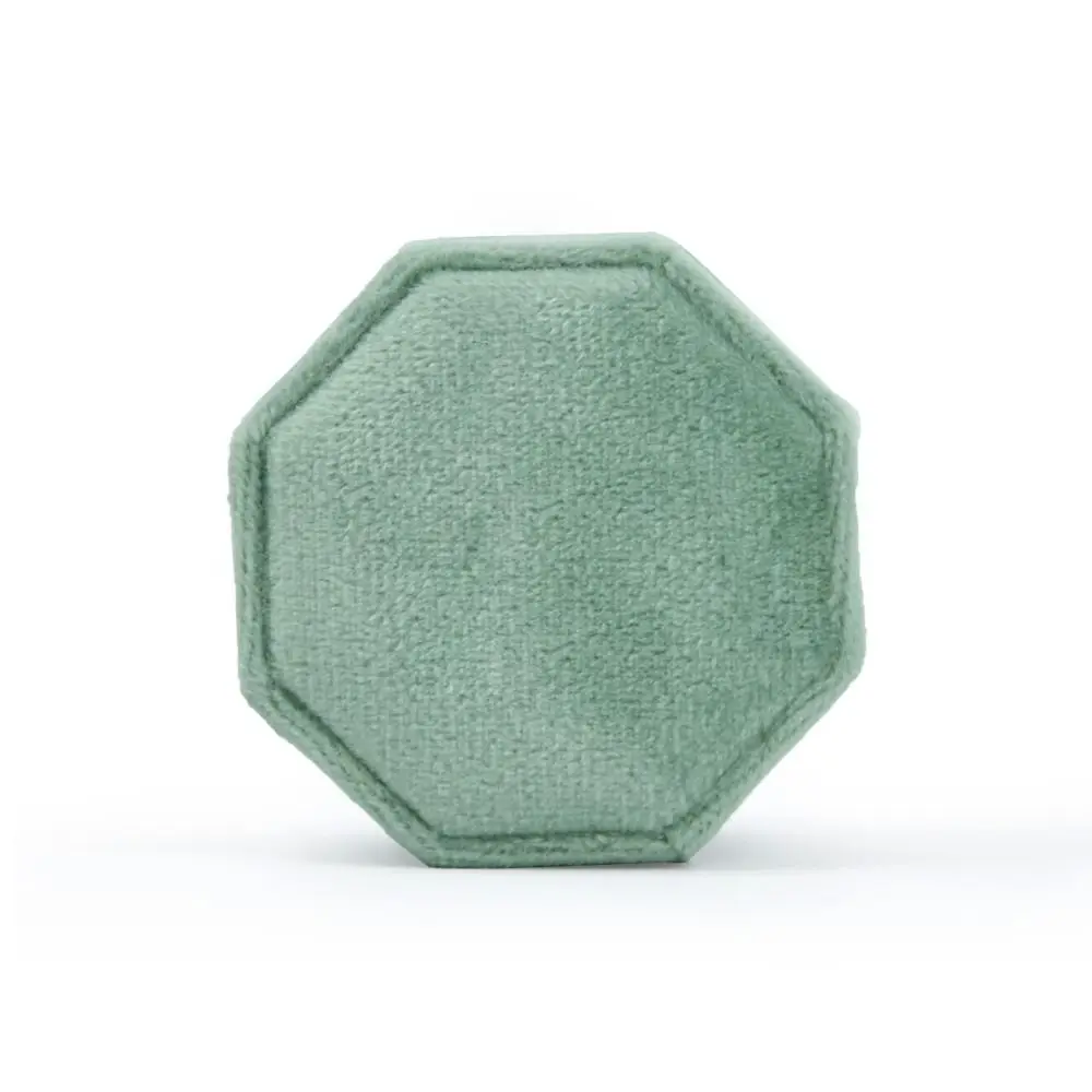 

Three Slots Octagonal Exquisite Ring Storage Box Velvet Jewelry Box With Detachable Lid Display Box