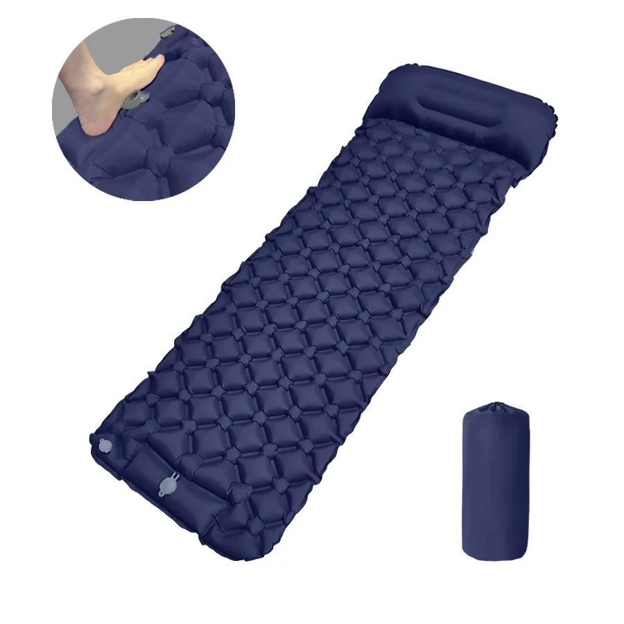 

Ultra-Lightweight 40D Nylon Waterproof Hiking Camping Mat Easy Fold Inflatable Air Mattress Pillow Outdoor Sleeping Pad