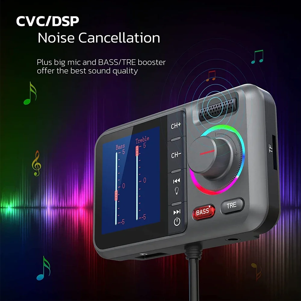 

Color screen intelligent car MP3 Bluetooth player folder USB drive music adjustment balance hands-free car charger