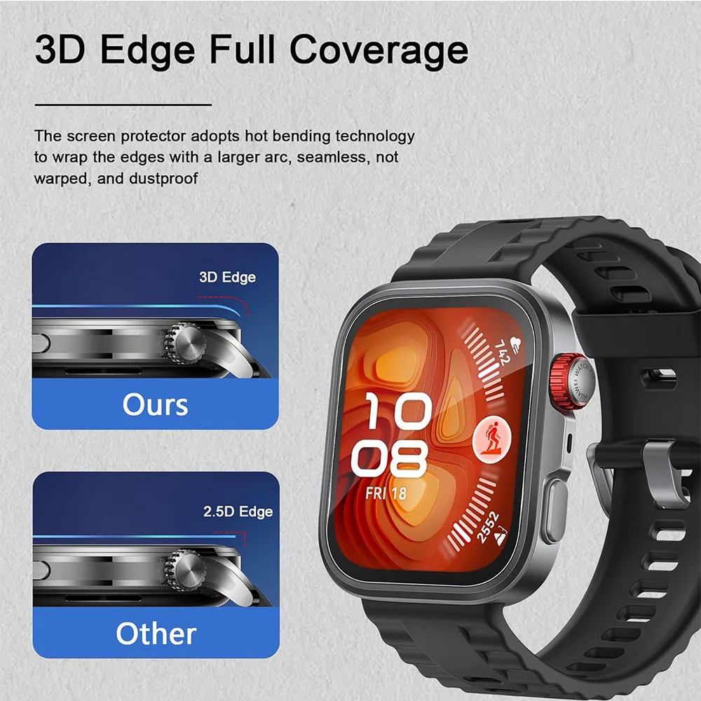 3pcs Hydrogel Films for Huawei Watch Fit 2/Fit 4/Fit4 Pro Smartwatch Coverage Protection Film Screen Protector Guard Accessories