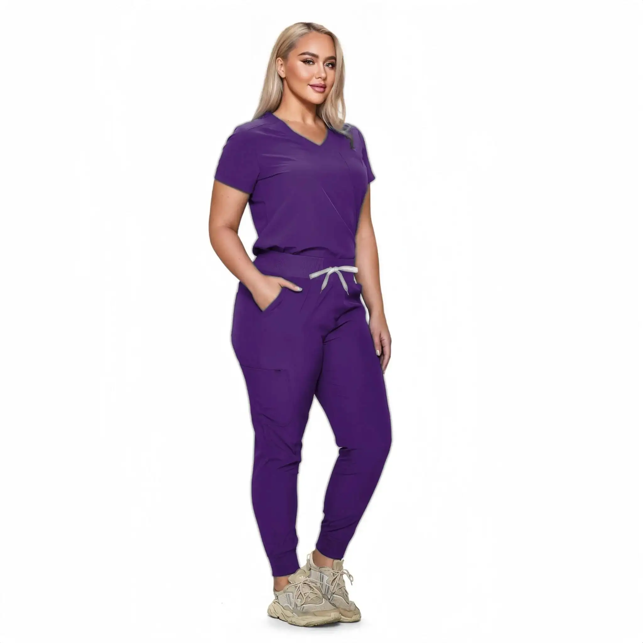 

Uniforms Comfortable Medical Jogger Stylish Suits New Design Hospital Women Nurse Tops And Pants Scrub Set