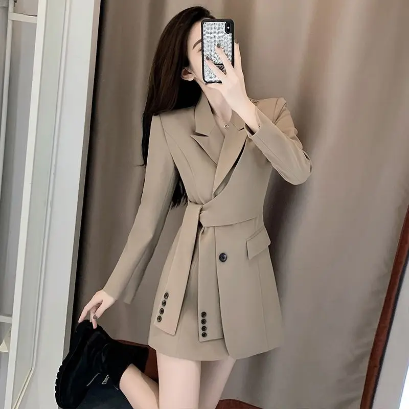 

Women's New Style Popular Korean Style Fashionable Windbreaker Slim Waist Cinching College Style Design British Suit Skirt G22