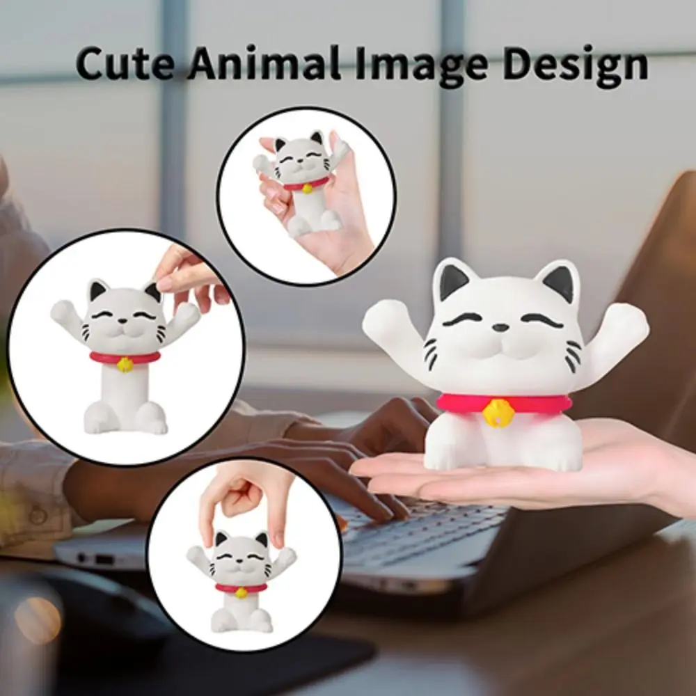 Creative Telescopic Kitten Figurines Rotational Cat Ornament 3D Printed Animal Home Decoration