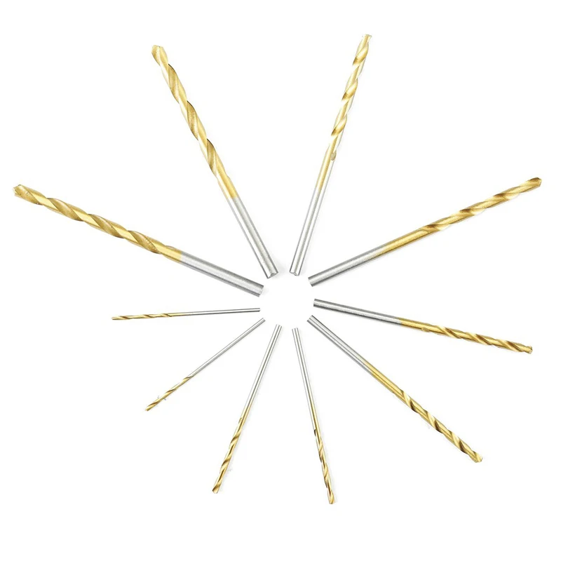 50 Pcs HSS High Speed Steel Drill Bit Titanium Plated Wood Drilling Drill Bit Quality Power Tools 1/1.5/2/2.5/3mm