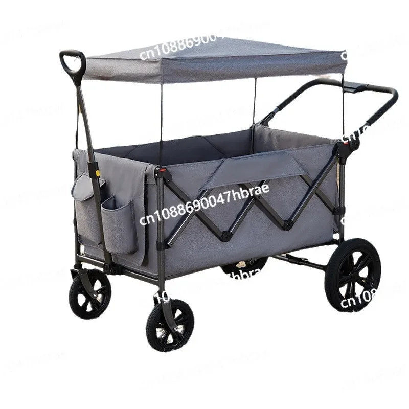 Outdoor camper portable large capacity folding trolley with roof camping camp car wholesale