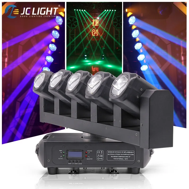 Pro Dj Disco Event Lighting 5x40w Rgbw 4in1 Led 5 heads Dmx Dj Beam Bar Moving Head Stage Lights