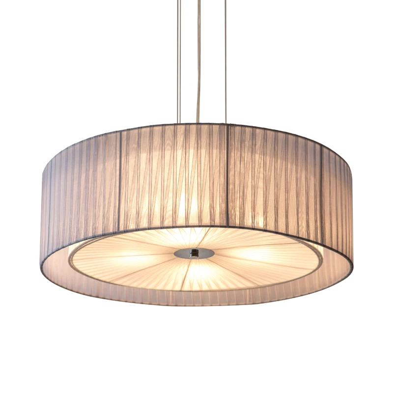 lustres modernos de ferro nordico para sala de estar faca voce mesmo home deco circular restaurante candelabro lampadas gaze tecido abajur lampada e27 01