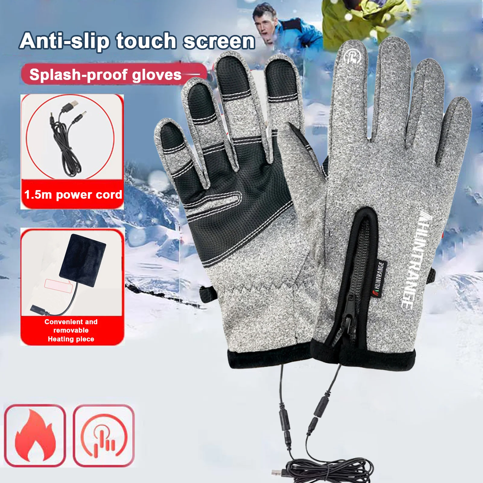 

Rechargeable Heated Gloves USB Hand Warmer Gloves Touchscreen USB Hand Warmer Gloves For Motorcycle Riding Snowboarding Hiking