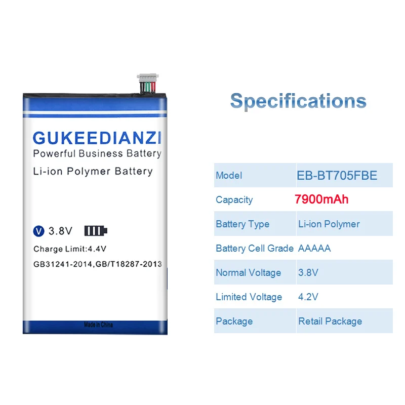 EB-BT705FBE Tablet Battery For Samsung Galaxy Tab S 8.4 SM T700 T705 7900mAh High Capacity