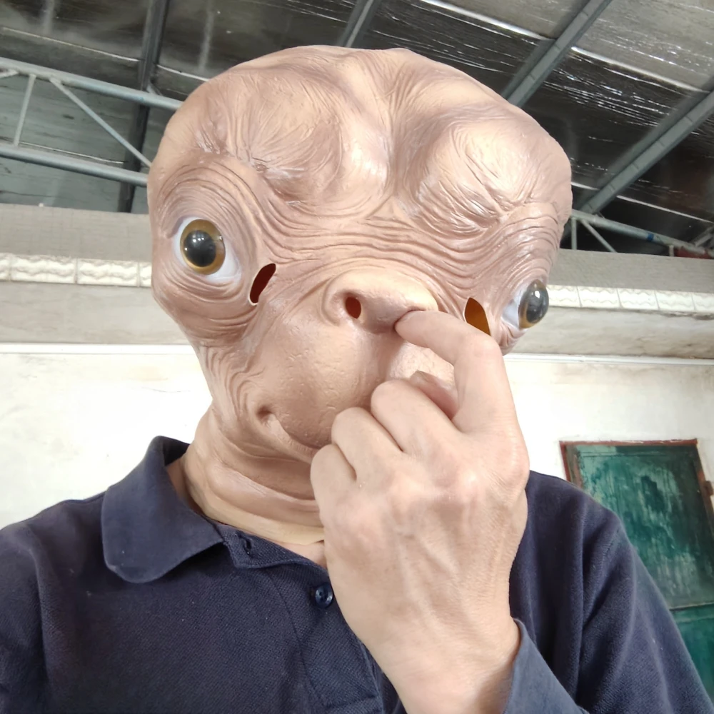 Cosplay E.T Alien Latex Mask Halloween Carnival Party Props Movie E.T. the Extra-Terrestrial Creepy E.T. Alien Full Face Masks