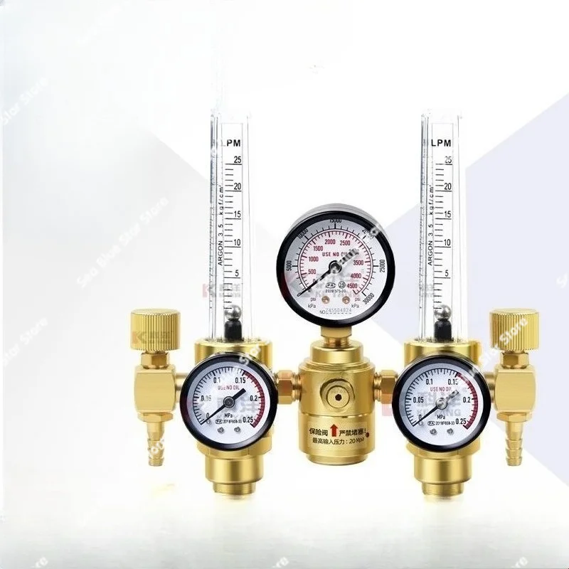 Argon pressure reducer Double head argon meter Double flow pressure reducing valve Argon arc welding machine pressure meter