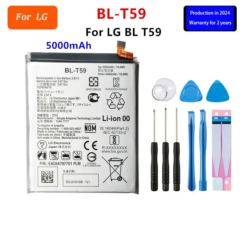 Original BL-T59 5000mAh Battery For LG BL T59  BL T59  Mobile phone Batteries+Tools