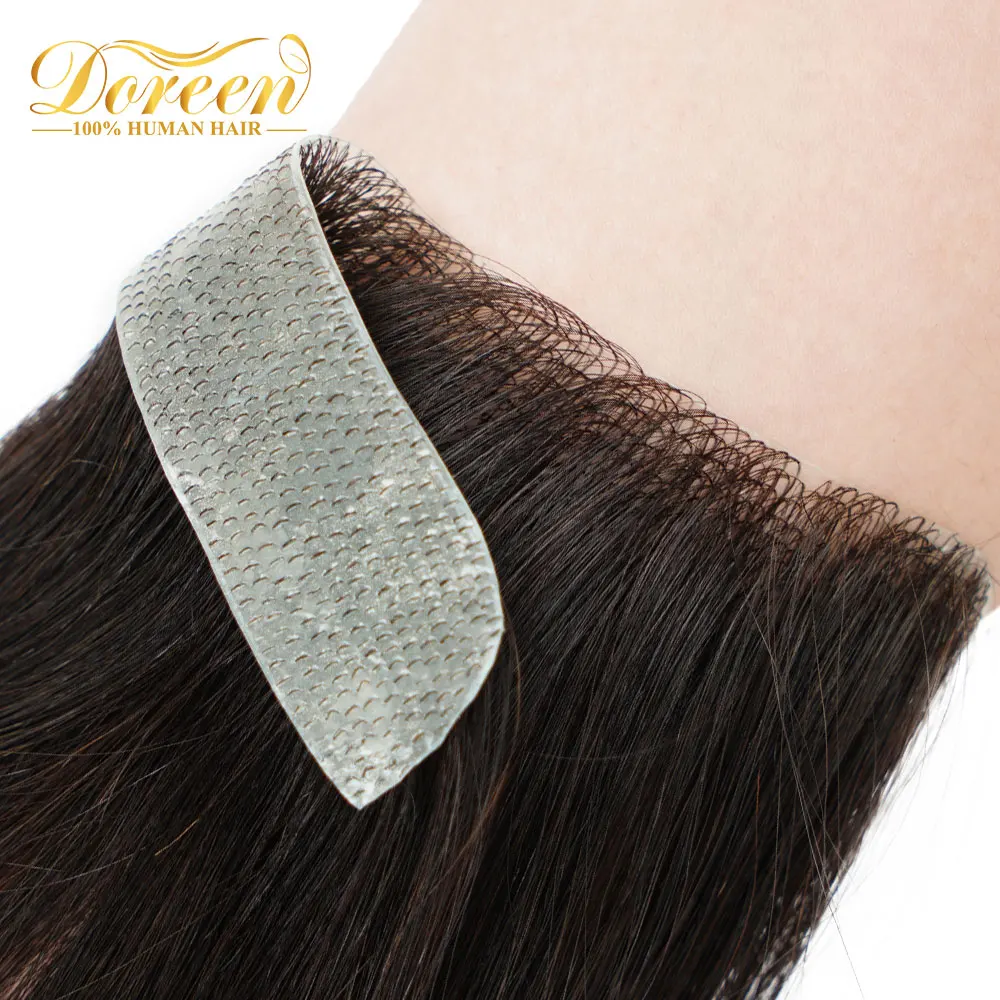 Doreen Front Men Toupee Remy Hair Replacement System V Style Forehead Human Hair Line Pieces Short Hair Thin PU Natural Hairline