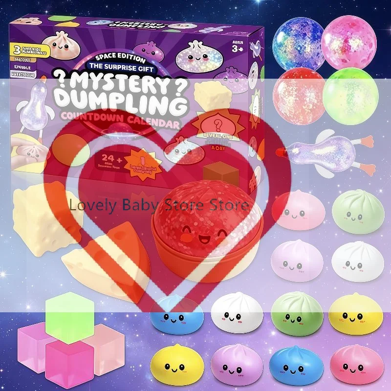 【BS】24/Set Soft Mystery Dumpling Advent Calendar Slow Resilience Anxiety Relief 24-Day Countdown Calendar Fidget Decompression