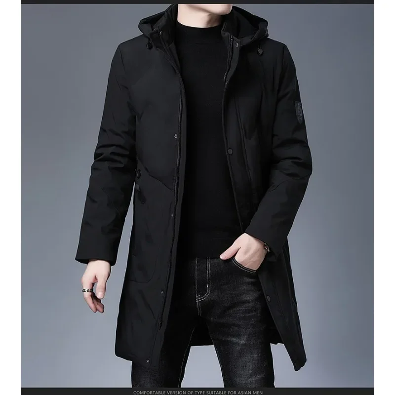 Winter Thickened New British Warm Coat Casual Fashion Outdoor Jacket Men\'s Cotton Coats Mid Length Zipper Cotton Jackets for Men