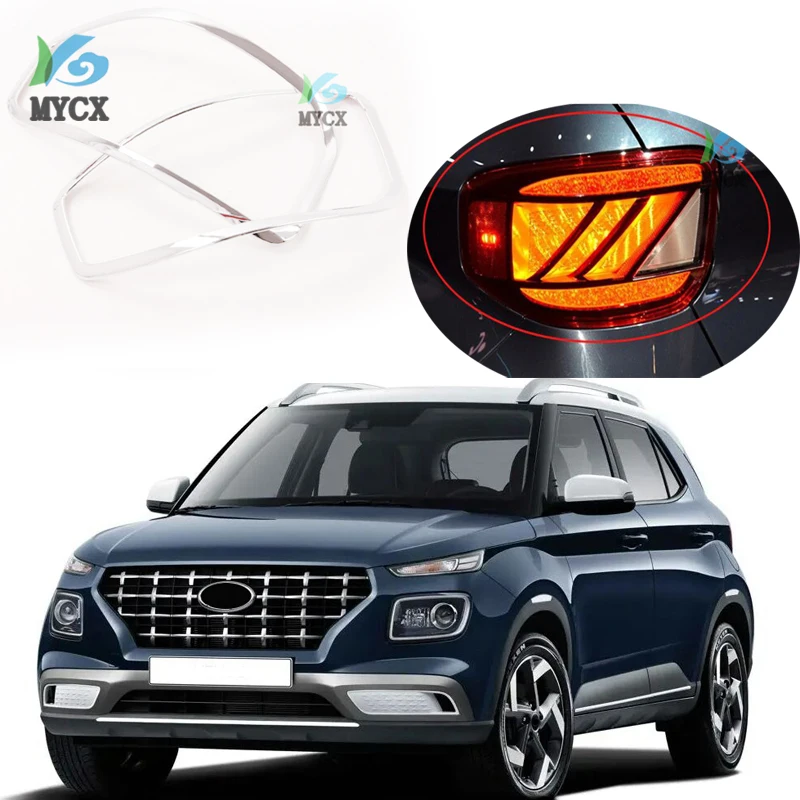 For Hyundai Venue 2019 2020 Exterior Taillight Frame Decoration Sticker Cover Trim Car Styling