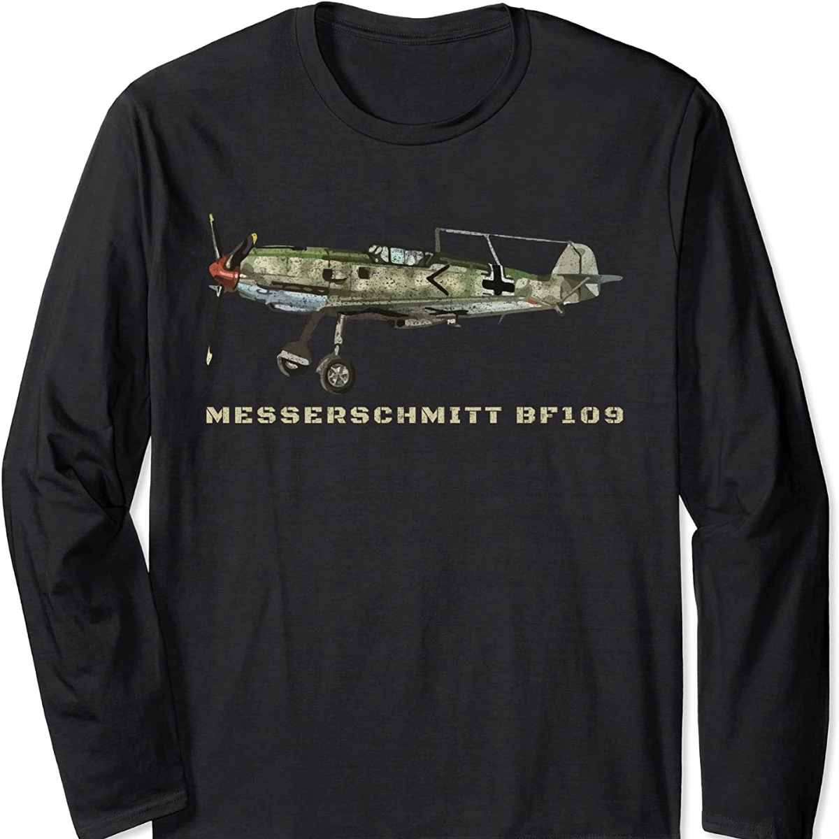 Bf 109 Germany World War II Airplane Gift Long Sleeve Cotton O-neck T-shirt.